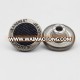 Eco-friendly custom logo metal jeans fabric covered shank buttons