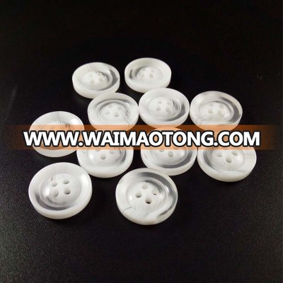 Hot selling 4 holes white color resin coat button