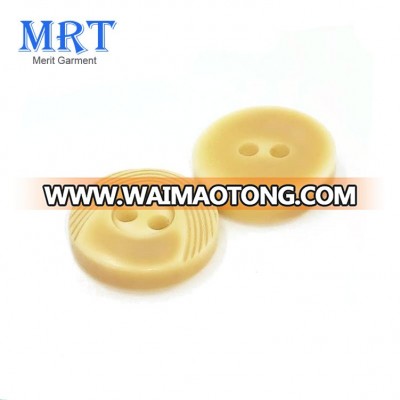 Wholesale imitation wood resin/polyester/plastic custom shirt button with progressive color for garments