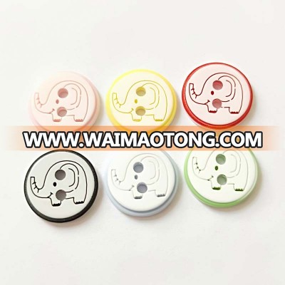 2 Hole elephantround resin baby shirt buttons