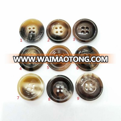 Eco-friendly custom color plastic button,resin pattern buttons, plastic jacket button