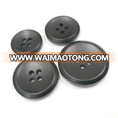 Hihg quality new style printed blackplastic jacket buttons