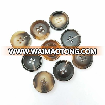 Eco-friendly gray navy color custom plastic,resin pattern buttons, plastic jacket button